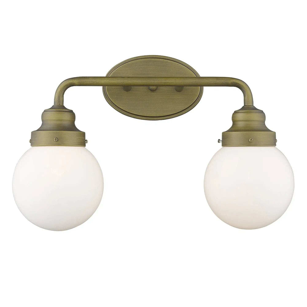 Two Light Gold Wall Sconce with Round Glass Shade - Homeroots - Flyclothing LLC