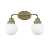 Two Light Gold Wall Sconce with Round Glass Shade - Homeroots - Flyclothing LLC