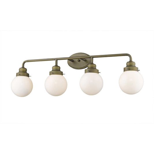 Portsmith 4-Light Raw Brass Vanity - Homeroots - Flyclothing LLC