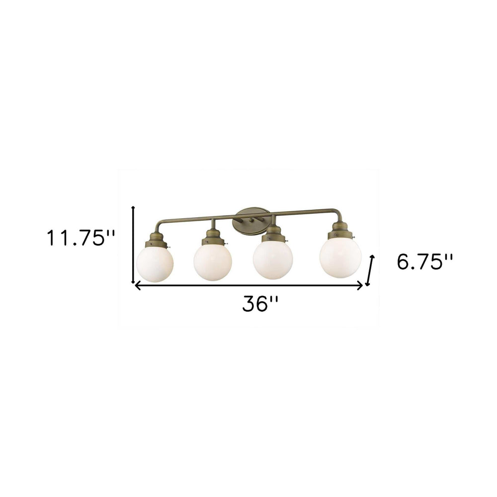 Portsmith 4-Light Raw Brass Vanity - Homeroots - Flyclothing LLC