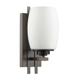 Geometric Bronze Wall Sconce with Frosted Glass Shade - Homeroots - Flyclothing LLC