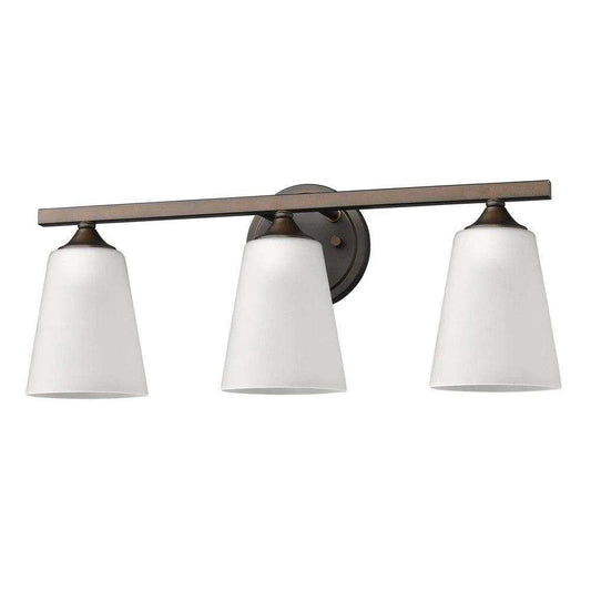 Three Light Bronze Metal Vanity Wall Light - Homeroots - Flyclothing LLC