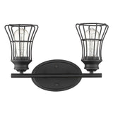 Two Light Matte Black Cage Wall Sconce - Homeroots - Flyclothing LLC