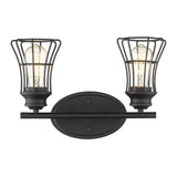Two Light Matte Black Cage Wall Sconce - Homeroots - Flyclothing LLC
