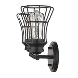 Two Light Matte Black Cage Wall Sconce - Homeroots - Flyclothing LLC