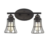 Two Light Bronze Cage Wall Light - Homeroots - Flyclothing LLC