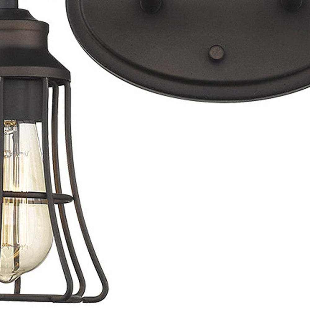 Two Light Bronze Cage Wall Light - Homeroots - Flyclothing LLC