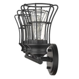 Three Light Matte Black Cage Wall Sconce - Homeroots - Flyclothing LLC