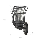Three Light Matte Black Cage Wall Sconce - Homeroots - Flyclothing LLC