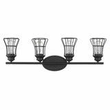 Piers 4-Light Matte Black Vanity - Homeroots - Flyclothing LLC