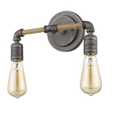 Two Light Industrial Textured Gray Wall Light - Homeroots - Flyclothing LLC
