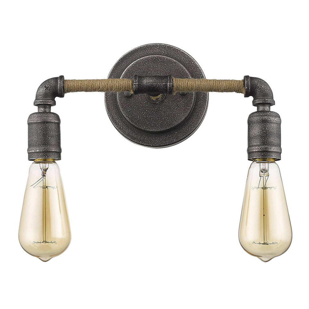 Two Light Industrial Textured Gray Wall Light - Homeroots - Flyclothing LLC