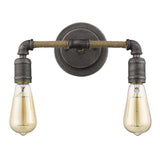 Two Light Industrial Textured Gray Wall Light - Homeroots - Flyclothing LLC
