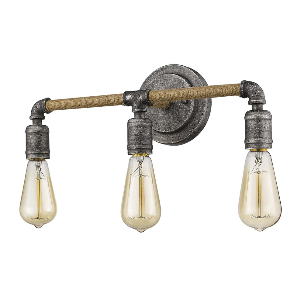 Grayson 3-Light Antique Gray Vanity - Homeroots - Flyclothing LLC