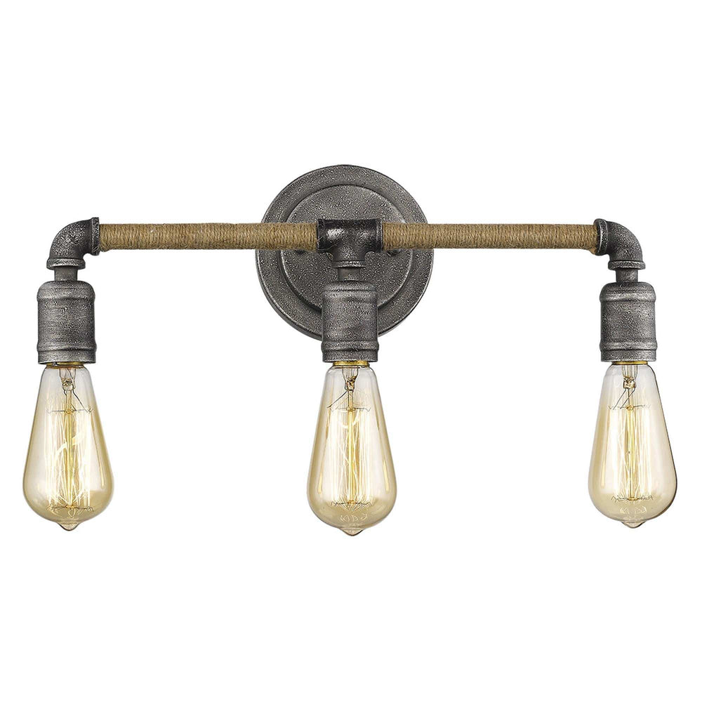 Grayson 3-Light Antique Gray Vanity - Homeroots - Flyclothing LLC