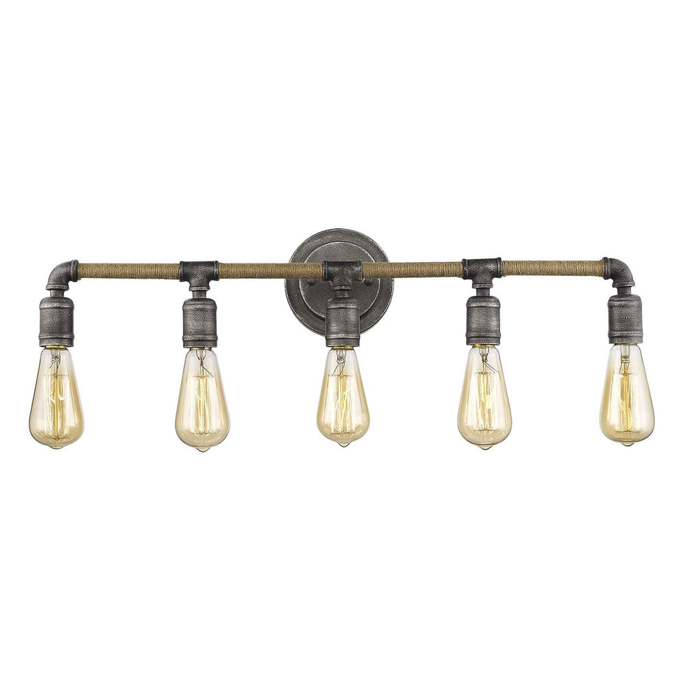 Grayson 5-Light Antique Gray Vanity - Homeroots - Flyclothing LLC