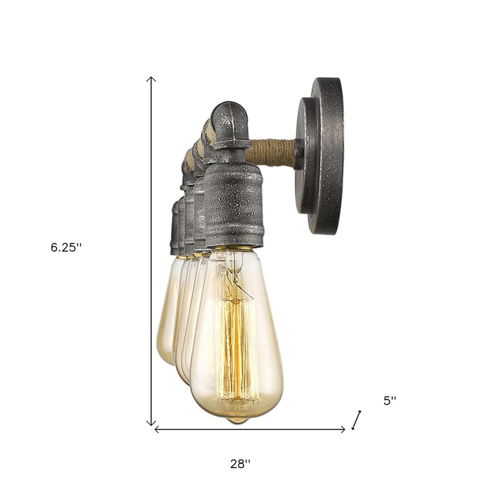 Grayson 5-Light Antique Gray Vanity - Homeroots - Flyclothing LLC