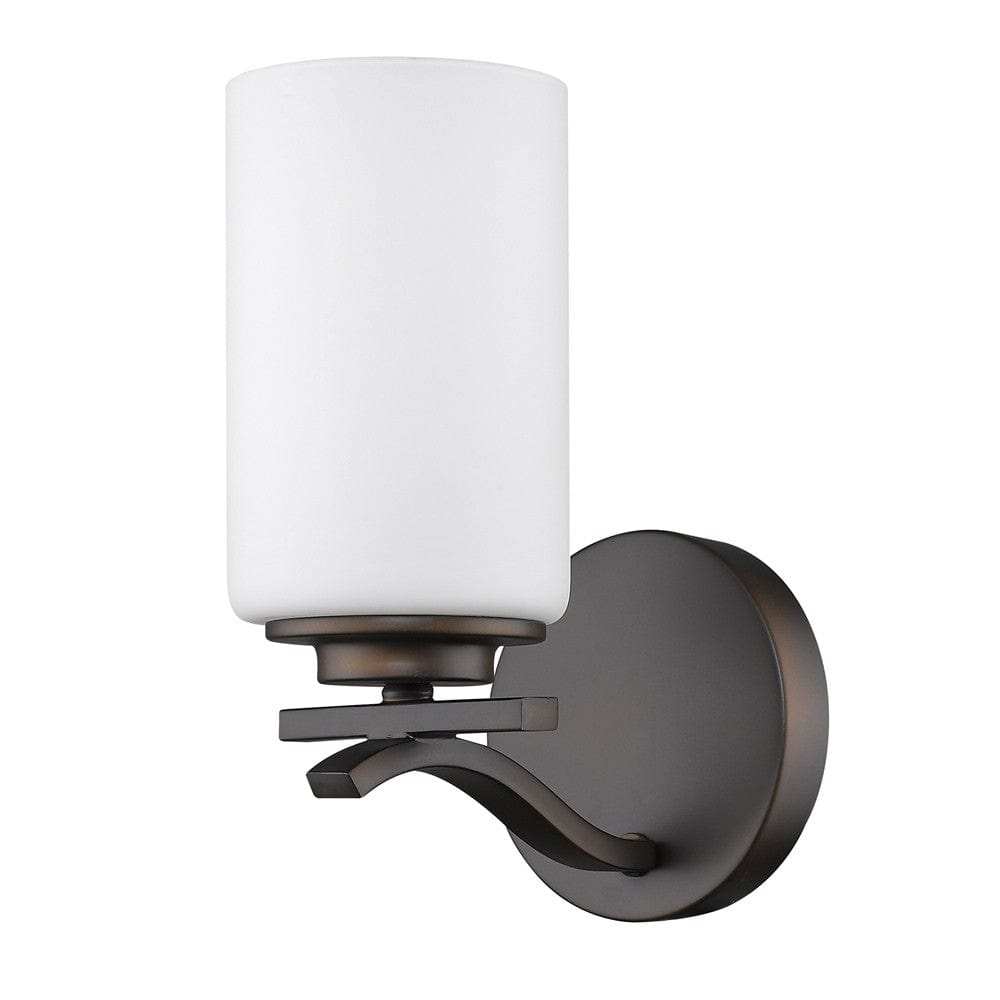 One Light Bronze and Glass Wall Sconce - Homeroots - Flyclothing LLC