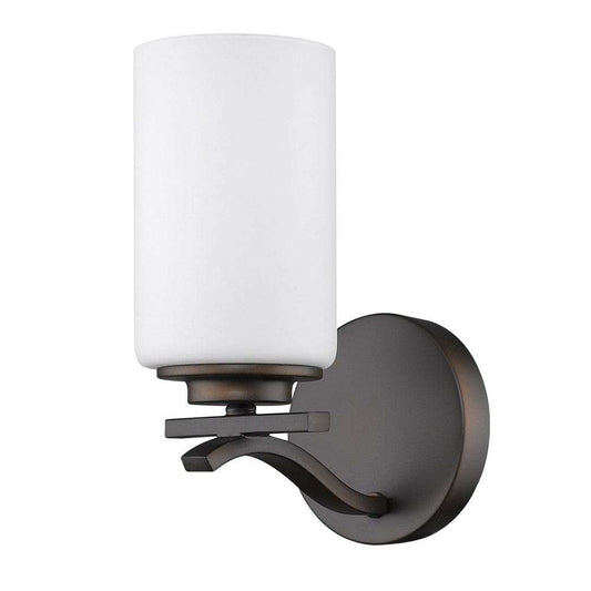One Light Bronze and Glass Wall Sconce - Homeroots - Flyclothing LLC