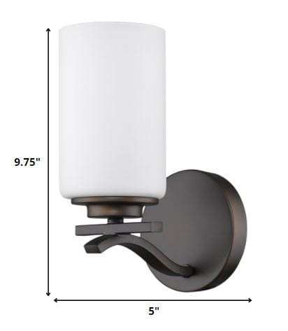 One Light Bronze and Glass Wall Sconce - Homeroots - Flyclothing LLC