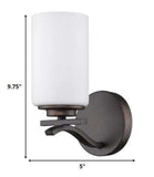 One Light Bronze and Glass Wall Sconce - Homeroots - Flyclothing LLC