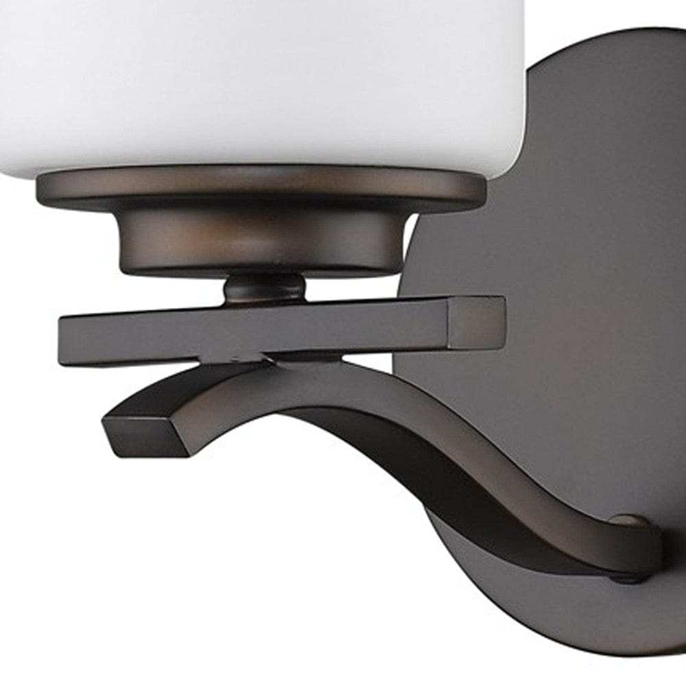 One Light Bronze and Glass Wall Sconce - Homeroots - Flyclothing LLC