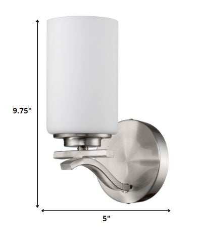 One Light Silver and Glass Wall Sconce - Homeroots - Flyclothing LLC