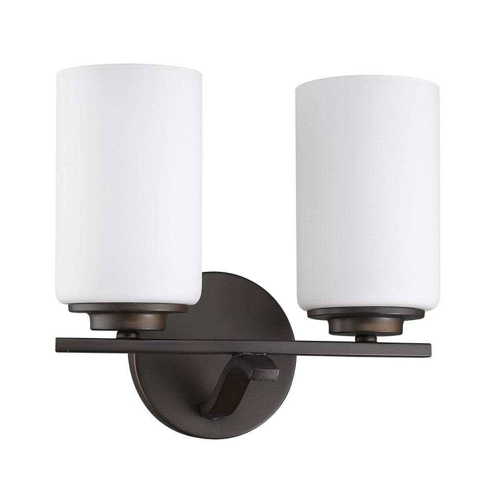Two Light Bronze and Glass Wall Sconce - Homeroots - Flyclothing LLC