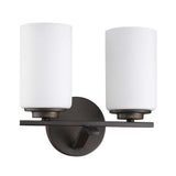 Two Light Bronze and Glass Wall Sconce - Homeroots - Flyclothing LLC