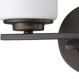 Two Light Bronze and Glass Wall Sconce - Homeroots - Flyclothing LLC