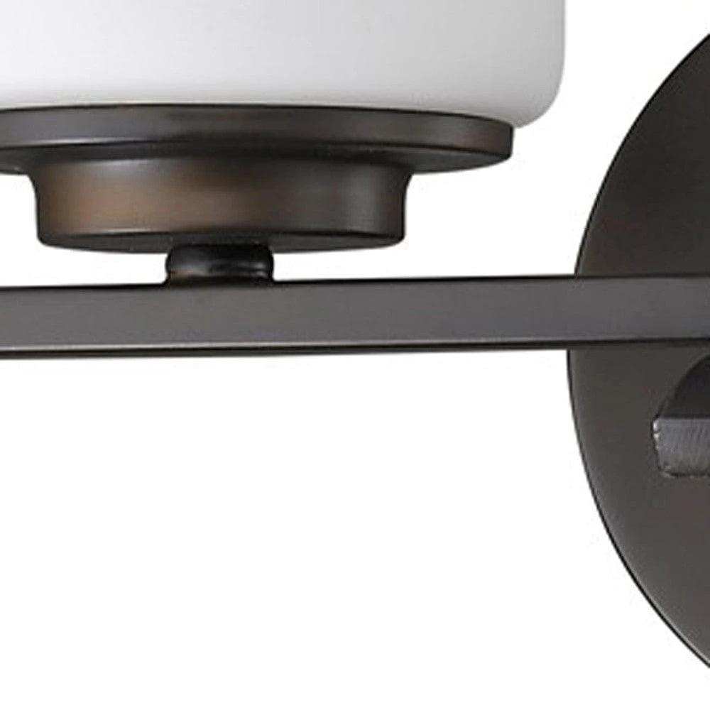 Two Light Bronze and Glass Wall Sconce - Homeroots - Flyclothing LLC