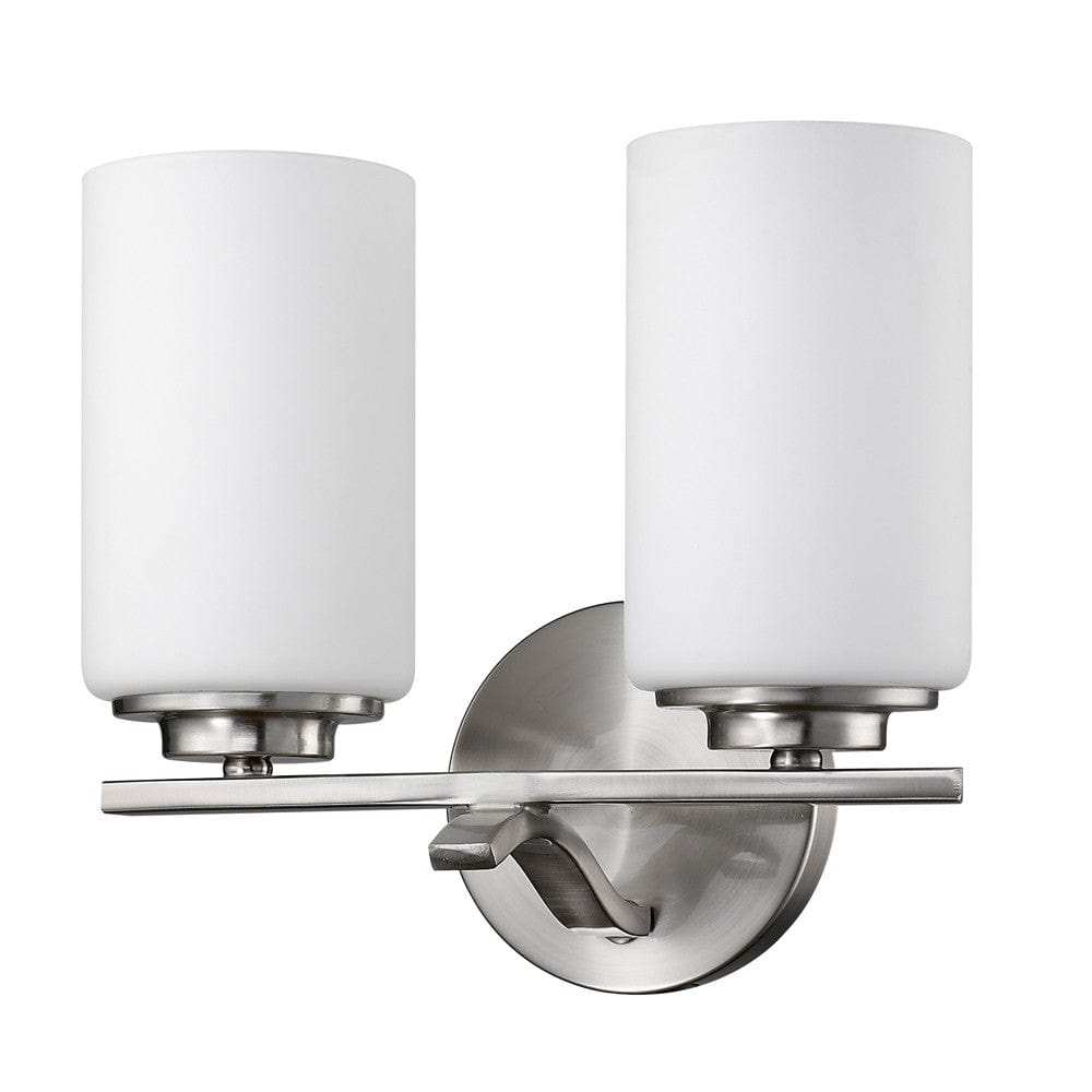 Two Light Silver and Glass Wall Sconce - Homeroots - Flyclothing LLC