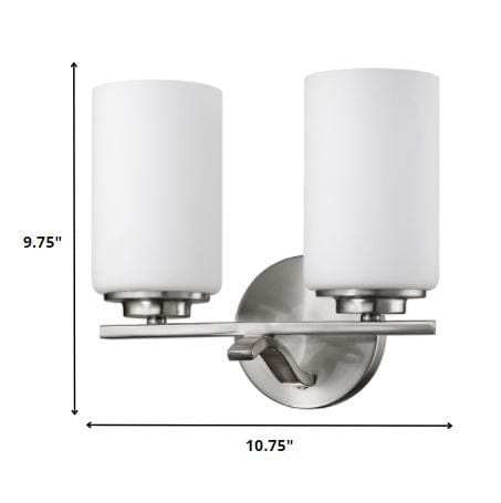 Two Light Silver and Glass Wall Sconce - Homeroots - Flyclothing LLC