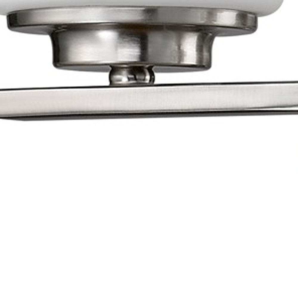 Two Light Silver and Glass Wall Sconce - Homeroots - Flyclothing LLC