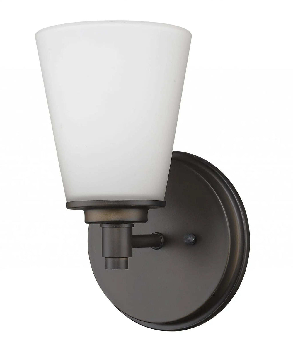Bronze Wall Light with Frosted Glass Shade - Homeroots - Flyclothing LLC