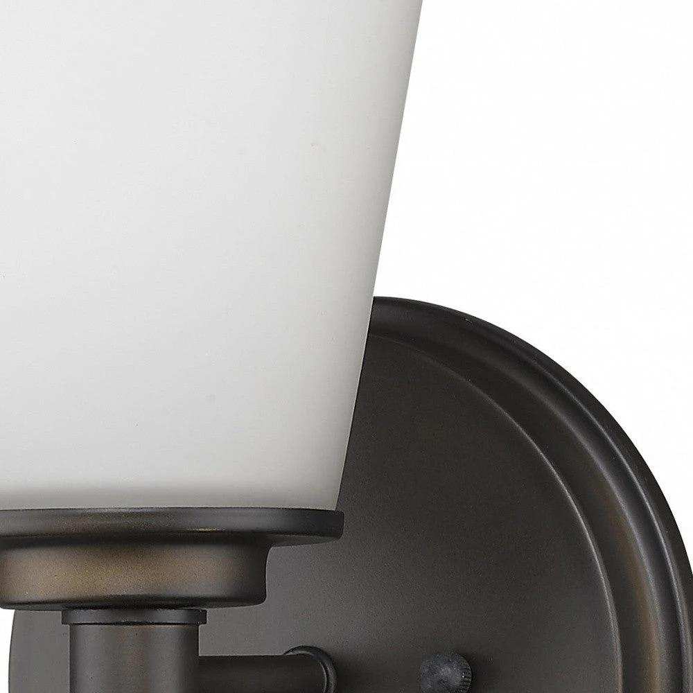 Bronze Wall Light with Frosted Glass Shade - Homeroots - Flyclothing LLC