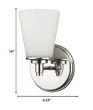 Silver Wall Light with Frosted Glass Shade - Homeroots - Flyclothing LLC