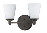 Two Light Bronze Wall Light with Frosted Glass Shade - Homeroots - Flyclothing LLC