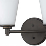 Two Light Bronze Wall Light with Frosted Glass Shade - Homeroots - Flyclothing LLC