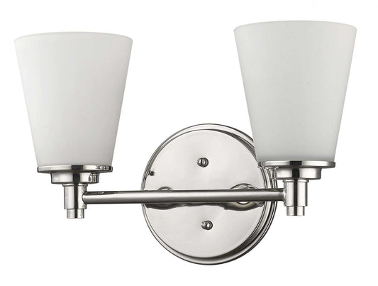 Two Light Silver Wall Light with Frosted Glass Shade - Homeroots - Flyclothing LLC