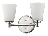 Two Light Silver Wall Light with Frosted Glass Shade - Homeroots - Flyclothing LLC