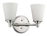 Two Light Silver Wall Light with Frosted Glass Shade - Homeroots - Flyclothing LLC