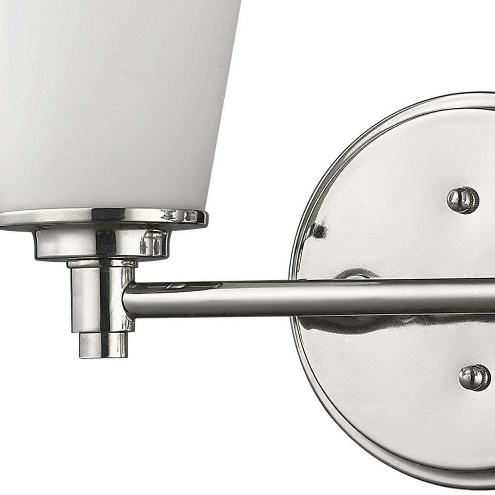 Two Light Silver Wall Light with Frosted Glass Shade - Homeroots - Flyclothing LLC