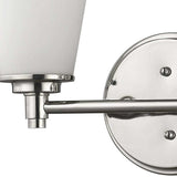 Two Light Silver Wall Light with Frosted Glass Shade - Homeroots - Flyclothing LLC