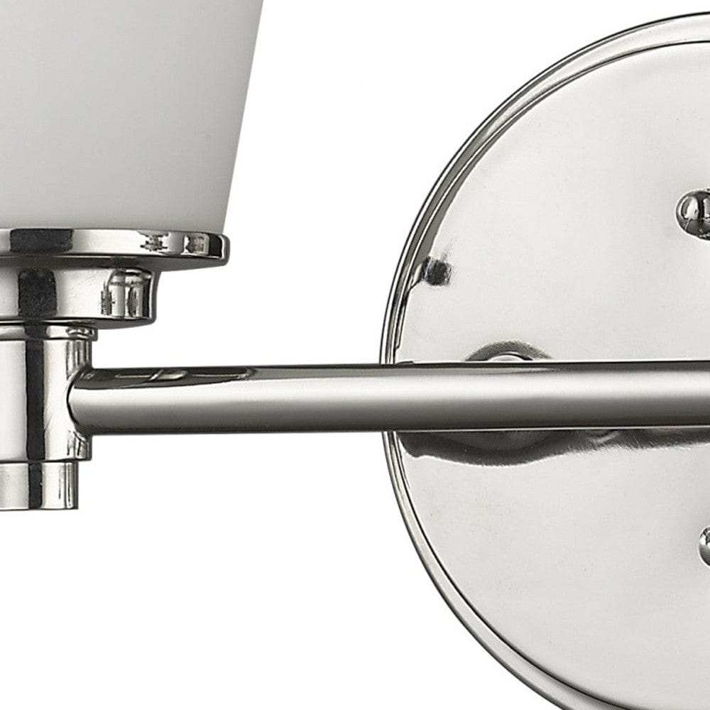 Two Light Silver Wall Light with Frosted Glass Shade - Homeroots - Flyclothing LLC