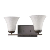 Two Light Bronze Wall Light with Tapered Glass Shade - Homeroots - Flyclothing LLC