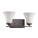 Two Light Bronze Wall Light with Tapered Glass Shade - Homeroots - Flyclothing LLC