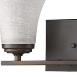 Two Light Bronze Wall Light with Tapered Glass Shade - Homeroots - Flyclothing LLC