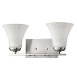 Two Light Silver Wall Light with Tapered Glass Shade - Homeroots - Flyclothing LLC
