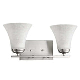 Two Light Silver Wall Light with Tapered Glass Shade - Homeroots - Flyclothing LLC